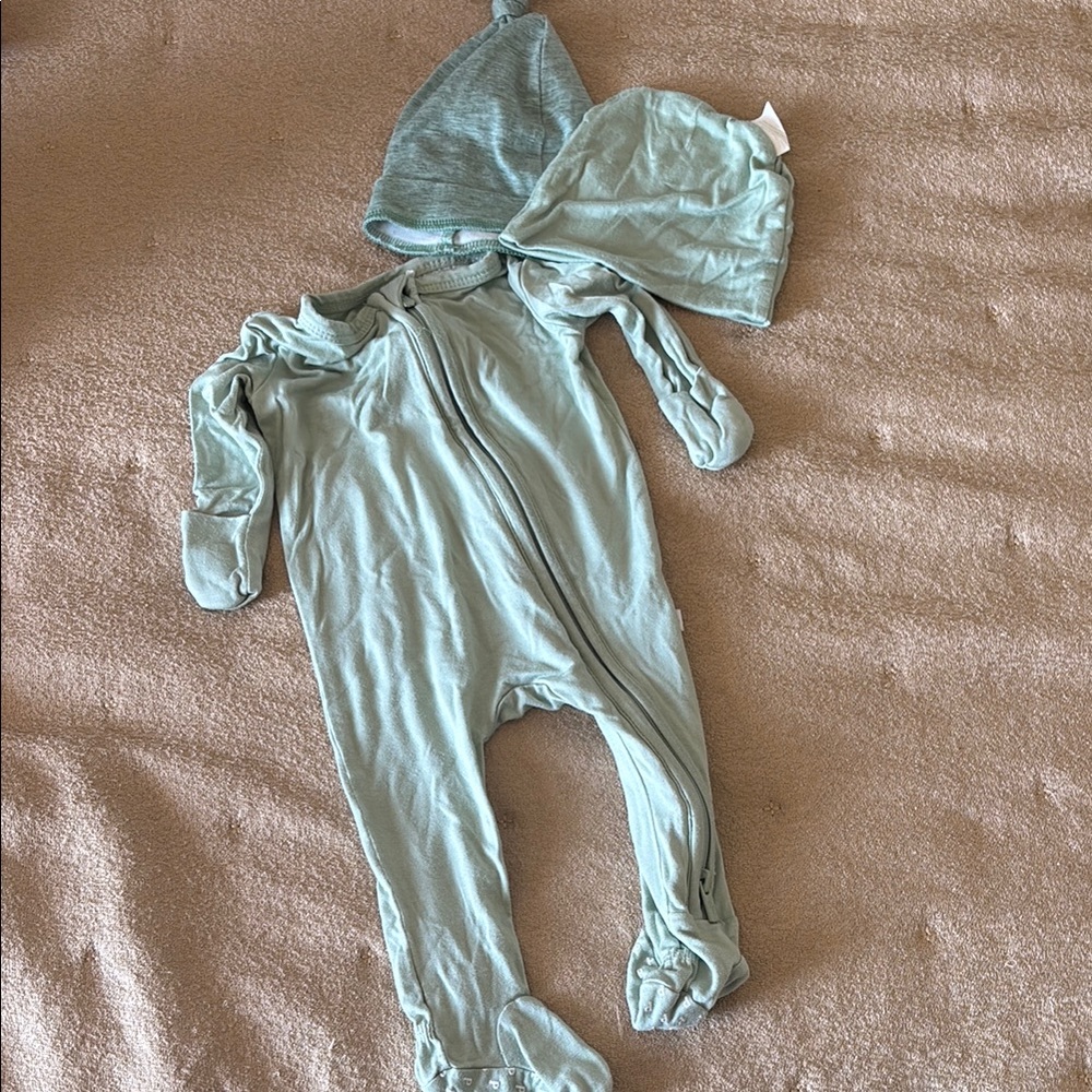 Posh Peanut Aqua Footie with Hat